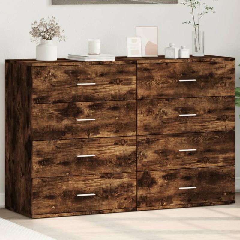 vidaXL Sideboards 2 Stk. Räuchereiche 60x39x80 cm Holzwerkstoff vidaXL Sideboards 2 Stk. Räuchereiche 60x39x80 cm Holzwerkstoff