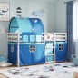 vidaXL Etagenbett mit Vorhängen Blau 75x190 cm Massivholz Kiefer vidaXL Etagenbett mit Vorhängen Blau 75x190 cm Massivholz Kiefer