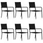 7-tlg. Garten-Essgruppe Poly Rattan Schwarz 7-tlg. Garten-Essgruppe Poly Rattan Schwarz
