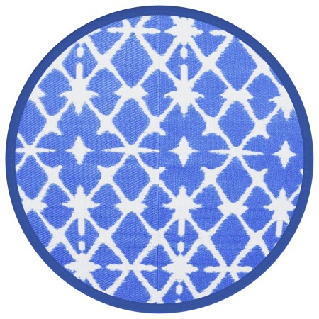 vidaXL Outdoor-Teppich Blau und Weiß Ø160 cm PP