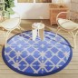 vidaXL Outdoor-Teppich Blau und Weiß Ø160 cm PP vidaXL Outdoor-Teppich Blau und Weiß Ø160 cm PP