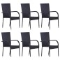 7-tlg. Garten-Essgruppe Poly Rattan Schwarz 7-tlg. Garten-Essgruppe Poly Rattan Schwarz