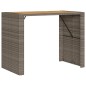 vidaXL Gartentisch mit Holzplatte Grau 145x80x110 cm Poly Rattan vidaXL Gartentisch mit Holzplatte Grau 145x80x110 cm Poly Rattan