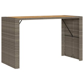 vidaXL Gartentisch mit Holzplatte Grau 185x80x110 cm Poly Rattan