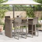 vidaXL Gartentisch mit Holzplatte Grau 185x80x110 cm Poly Rattan vidaXL Gartentisch mit Holzplatte Grau 185x80x110 cm Poly Rattan