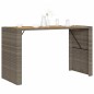 vidaXL Gartentisch mit Holzplatte Grau 185x80x110 cm Poly Rattan vidaXL Gartentisch mit Holzplatte Grau 185x80x110 cm Poly Rattan