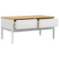 vidaXL Couchtisch FLORO Weiß 99x55,5x45 cm Massivholz Kiefer vidaXL Couchtisch FLORO Weiß 99x55,5x45 cm Massivholz Kiefer