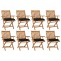 Klappbare Gartenstühle mit Kissen 8 Stk. Massivholz Teak Klappbare Gartenstühle mit Kissen 8 Stk. Massivholz Teak