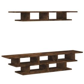vidaXL Wohnwand Räuchereiche Holzwerkstoff