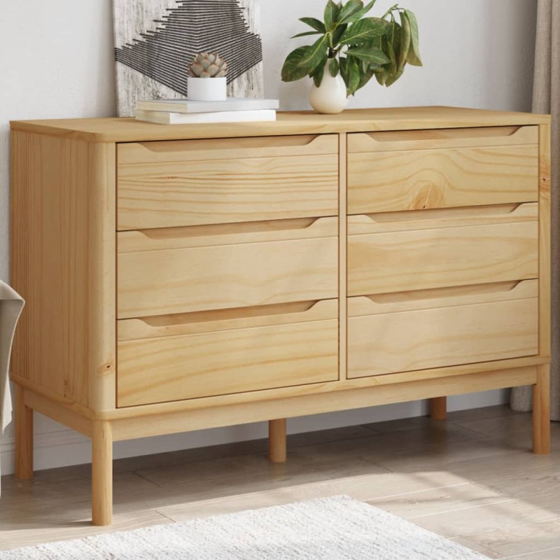 vidaXL Kommode FLORO Wachsbraun Massivholz Kiefer vidaXL Kommode FLORO Wachsbraun Massivholz Kiefer