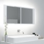 vidaXL LED-Bad-Spiegelschrank Hochglanz-Weiß 100x12x45 cm Acryl vidaXL LED-Bad-Spiegelschrank Hochglanz-Weiß 100x12x45 cm Acryl