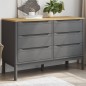 vidaXL Kommode FLORO Grau Massivholz Kiefer vidaXL Kommode FLORO Grau Massivholz Kiefer