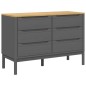 vidaXL Kommode FLORO Grau Massivholz Kiefer vidaXL Kommode FLORO Grau Massivholz Kiefer