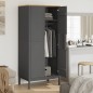 vidaXL Kleiderschrank FLORO Grau 77x53x171 cm Massivholz Kiefer vidaXL Kleiderschrank FLORO Grau 77x53x171 cm Massivholz Kiefer