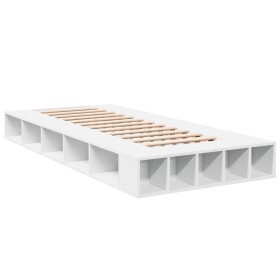 vidaXL Bettgestell Weiß 100x200 cm Holzwerkstoff