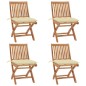 Klappbare Gartenstühle mit Kissen 4 Stk. Massivholz Teak Klappbare Gartenstühle mit Kissen 4 Stk. Massivholz Teak