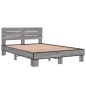 vidaXL Bettgestell Grau Sonoma 135x190 cm Holzwerkstoff und Metall vidaXL Bettgestell Grau Sonoma 135x190 cm Holzwerkstoff und Metall