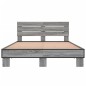 vidaXL Bettgestell Grau Sonoma 135x190 cm Holzwerkstoff und Metall vidaXL Bettgestell Grau Sonoma 135x190 cm Holzwerkstoff und Metall