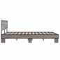 vidaXL Bettgestell Grau Sonoma 135x190 cm Holzwerkstoff und Metall vidaXL Bettgestell Grau Sonoma 135x190 cm Holzwerkstoff und Metall