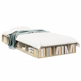 vidaXL Bettgestell Sonoma-Eiche 75x190 cm Holzwerkstoff