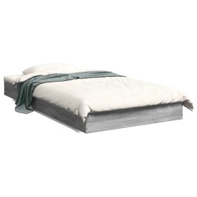 vidaXL Bettgestell Grau Sonoma 90x190 cm Holzwerkstoff