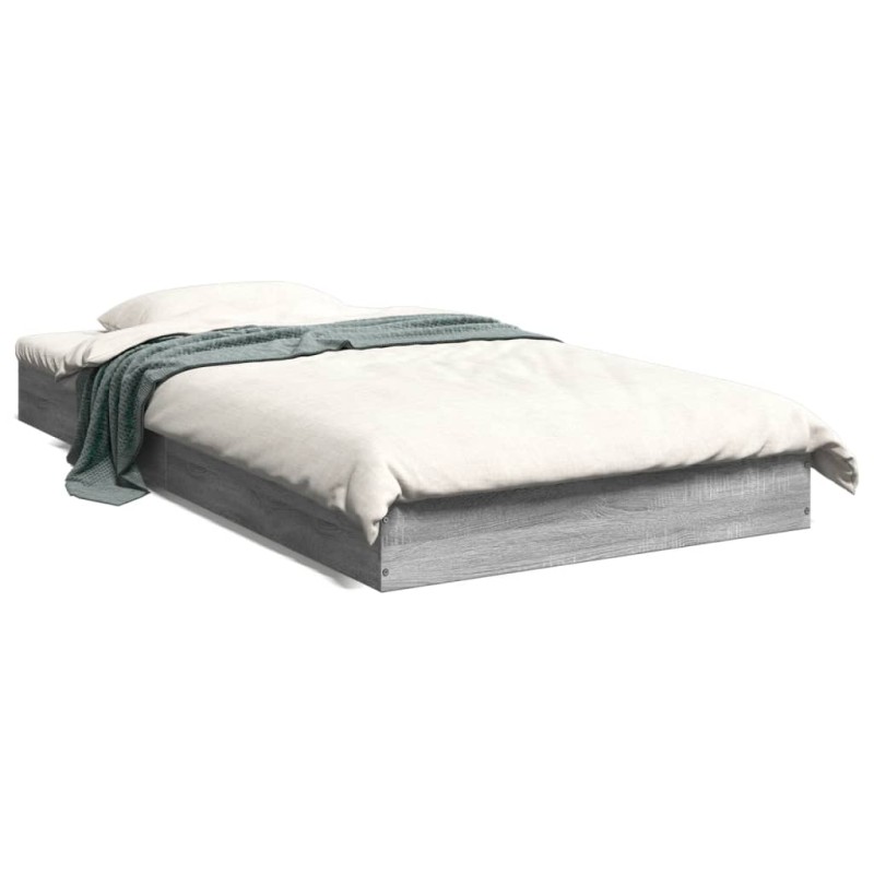 vidaXL Bettgestell Grau Sonoma 90x190 cm Holzwerkstoff vidaXL Bettgestell Grau Sonoma 90x190 cm Holzwerkstoff
