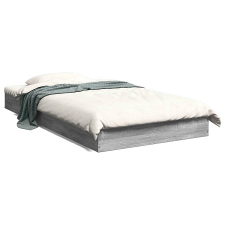 vidaXL Bettgestell Grau Sonoma 90x190 cm Holzwerkstoff