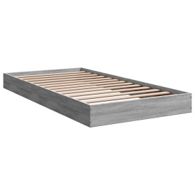 vidaXL Bettgestell Grau Sonoma 90x190 cm Holzwerkstoff