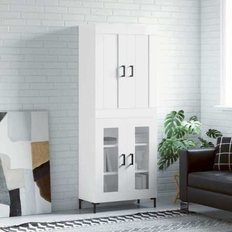 vidaXL Highboard Hochglanz-Weiß 69,5x34x180 cm Holzwerkstoff