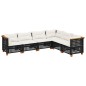 vidaXL 6-tlg. Garten-Sofagarnitur mit Kissen Schwarz Poly Rattan vidaXL 6-tlg. Garten-Sofagarnitur mit Kissen Schwarz Poly Rattan