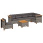 vidaXL 7-tlg. Garten-Sofagarnitur mit Kissen Grau Poly Rattan vidaXL 7-tlg. Garten-Sofagarnitur mit Kissen Grau Poly Rattan