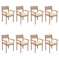Stapelbare Gartenstühle mit Kissen 8 Stk. Massivholz Teak Stapelbare Gartenstühle mit Kissen 8 Stk. Massivholz Teak