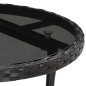 vidaXL 3-tlg. Garten-Essgruppe mit Kissen Schwarz Poly Rattan Glas vidaXL 3-tlg. Garten-Essgruppe mit Kissen Schwarz Poly Rattan Glas