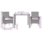 vidaXL 3-tlg. Garten-Essgruppe mit Kissen Beige Poly Rattan Akazie vidaXL 3-tlg. Garten-Essgruppe mit Kissen Beige Poly Rattan Akazie