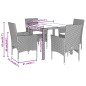 vidaXL 5-tlg. Garten-Essgruppe mit Kissen Grau Poly Rattan Akazie vidaXL 5-tlg. Garten-Essgruppe mit Kissen Grau Poly Rattan Akazie