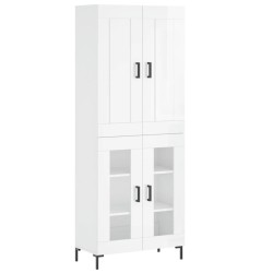 vidaXL Highboard Hochglanz-Weiß 69,5x34x180 cm Holzwerkstoff