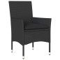 vidaXL 9-tlg. Garten-Essgruppe mit Kissen Schwarz Poly Rattan Akazie vidaXL 9-tlg. Garten-Essgruppe mit Kissen Schwarz Poly Rattan Akazie