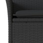 vidaXL 9-tlg. Garten-Essgruppe mit Kissen Schwarz Poly Rattan Akazie vidaXL 9-tlg. Garten-Essgruppe mit Kissen Schwarz Poly Rattan Akazie