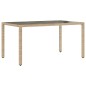 vidaXL 7-tlg. Garten-Essgruppe mit Kissen Beige Poly Rattan und Glas vidaXL 7-tlg. Garten-Essgruppe mit Kissen Beige Poly Rattan und Glas
