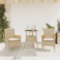 vidaXL 3-tlg. Garten-Essgruppe mit Kissen Beige Poly Rattan und Glas vidaXL 3-tlg. Garten-Essgruppe mit Kissen Beige Poly Rattan und Glas