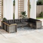 vidaXL 9-tlg. Garten-Sofagarnitur mit Kissen Grau Poly Rattan vidaXL 9-tlg. Garten-Sofagarnitur mit Kissen Grau Poly Rattan