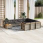 vidaXL 11-tlg. Garten-Sofagarnitur mit Kissen Grau Poly Rattan vidaXL 11-tlg. Garten-Sofagarnitur mit Kissen Grau Poly Rattan