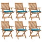 Klappbare Gartenstühle mit Kissen 6 Stk. Massivholz Teak Klappbare Gartenstühle mit Kissen 6 Stk. Massivholz Teak