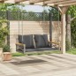 vidaXL Hängebank mit Kissen Grau 109x62x40 cm Poly Rattan vidaXL Hängebank mit Kissen Grau 109x62x40 cm Poly Rattan