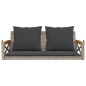 vidaXL Hängebank mit Kissen Grau 109x62x40 cm Poly Rattan vidaXL Hängebank mit Kissen Grau 109x62x40 cm Poly Rattan