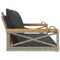 vidaXL Hängebank mit Kissen Grau 109x62x40 cm Poly Rattan vidaXL Hängebank mit Kissen Grau 109x62x40 cm Poly Rattan