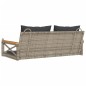 vidaXL Hängebank mit Kissen Grau 109x62x40 cm Poly Rattan vidaXL Hängebank mit Kissen Grau 109x62x40 cm Poly Rattan