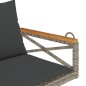 vidaXL Hängebank mit Kissen Grau 109x62x40 cm Poly Rattan vidaXL Hängebank mit Kissen Grau 109x62x40 cm Poly Rattan