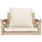 vidaXL Hängesessel mit Kissen Beige 63x62x40 cm Poly Rattan vidaXL Hängesessel mit Kissen Beige 63x62x40 cm Poly Rattan