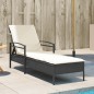 vidaXL Sonnenliege mit Auflage Schwarz 63x200x81 cm Poly Rattan vidaXL Sonnenliege mit Auflage Schwarz 63x200x81 cm Poly Rattan
